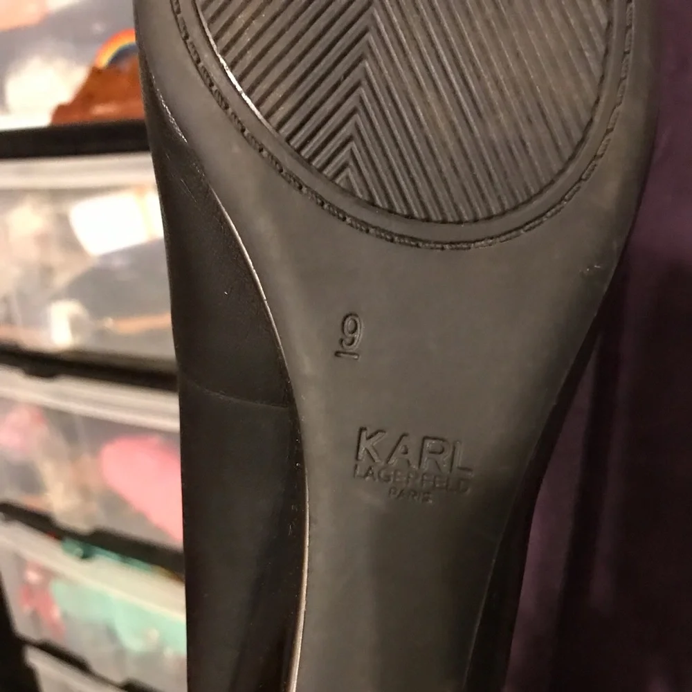 Karl Lagerfeld Leather Flats Shoes Size 9 - Picture 4 of 6